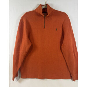 Polo Ralph Lauren Orange 1/4 Zip Pullover L Preppy, Modern, Classic, Old Money